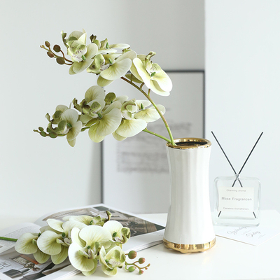 İyi bir fiyat. Yeni ve zarif bir 3D basılı 7 başlı film Phalaenopsis yapay çiçek, hafif lüks ev oturma odası ve yemek masası çiçek düzenlemesi yapay çiçek. çevrimiçi