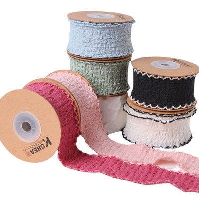 Yüksek dayanıklılıklı dantel ve dokuma bantı, 2.5 cm genişliğinde DIY yay yapmak için mükemmel bir kombinasyon.