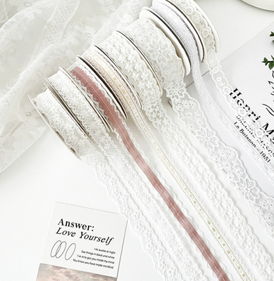 Yıkanabilir Jacquard Dantel Kurdele 1.6cm Genişliği El Yapımı DIY Toplu Saç Dekorasyonu Çiçek Buketi Bağlı Pasta Hediye Kurdele