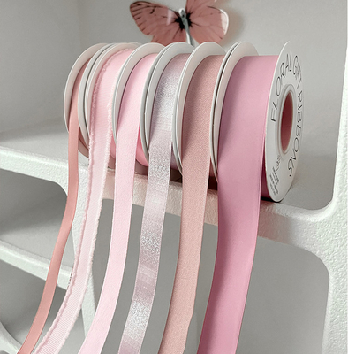 Pembe Anı Kurdele Çiçek Aranjmanı Ambalaj Saç Aksesuarları Hediye Ambalajı El Yapımı DIY Buket