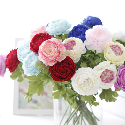Simülated peony, sahte çiçek, lotus, okyanus peony, tek başlı ipek çiçeği, düğün yapay çiçeği