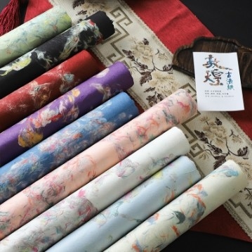İyi bir fiyat. 57*57cm Dunhuang Serisi Dokusu Özel Hediye Paketleri için DIY Çiçekli Çiçekli Dolap Kağıdı çevrimiçi