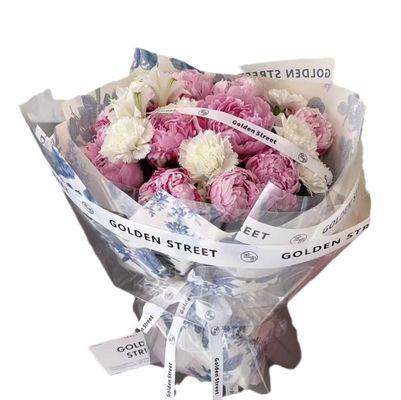 İyi bir fiyat. Çiçek Sarma Kağıdı Mavi ve Beyaz Porselen Çiçek Buketleri 38*50cm Boyutunda çevrimiçi