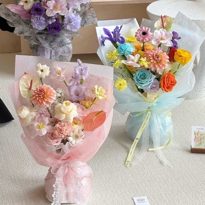Anneler Günü Phalaenopsis mat çiçek ambalaj kağıdı, basılı su geçirmez buket ambalaj kağıdı, su geçirmez çiçek sanat malzemeleri, çiçek dükkanı