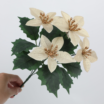 Sınır ötesi simülasyonu Noel yıldızı Noel dekorasyonu, düğün hediyeleri, yapay çiçek buketleri, DIY süslemeler, simüle çiçekler