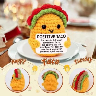 İyi bir fiyat. Pozitif Crochet Taco Doğum Günü Hediyeleri Crochet Bebekleri Duygusal İlham Alıcı Destek Mezunluk için Pozitif Hediye Anne Öğretmenler çevrimiçi