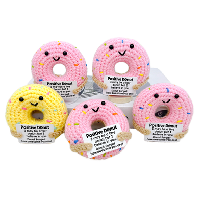 İyi bir fiyat. Handmade Donut Crochet Plush, Eco-Friendly Textile & Fabric Emotional Support Gift çevrimiçi