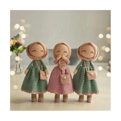 İyi bir fiyat. Muslim Hijab Crochet Doll, 11-30cm 100% Cotton Amigurumi for Ramadan/Eid Gifts çevrimiçi