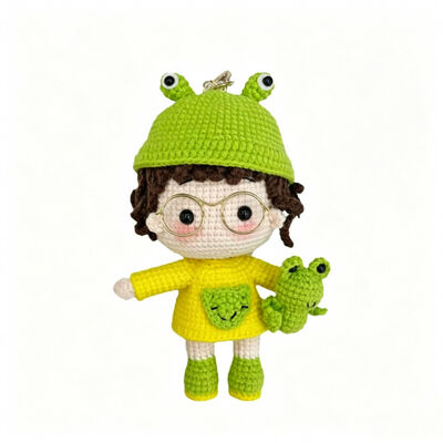 İyi bir fiyat. Customize Crochet Handmade Mini Doll Beautiful Baby Gift Stuffed Toy Crochet Baby Doll Keychain for Girls and Boys çevrimiçi