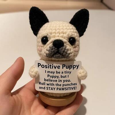 İyi bir fiyat. Handmade Positive Crochet Puppy Soft Plush Anime Keychain Doll with Cotton Filling Weighted for Home Baby or Birthday Gift çevrimiçi