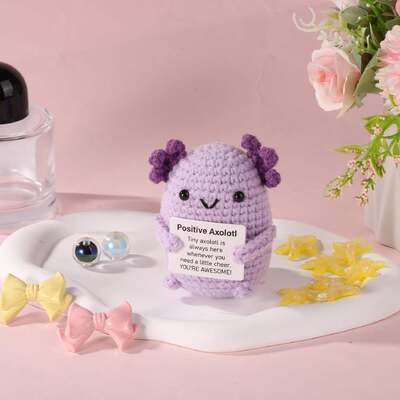 İyi bir fiyat. Duygusal Destek Mor Pozitif Axolotl Crochet Mini Dolu Hayvan Oyuncağı Tatlı Yükseliş İçin İlham verici Dikişli Bebek Hediye çevrimiçi