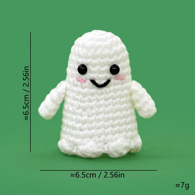 İyi bir fiyat. Toptan OEM Özel Cadılar Bayramı Crochet Hayalet Bebek el yapımı örgü Pozitif Hayalet Amigurumi Cadı Şapkası ve Komik Mesaj Kartı ile çevrimiçi