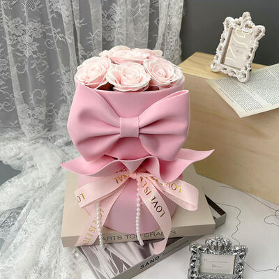 İyi bir fiyat. Romantik Rüyacı Kokulu Sabun Çiçek Buketi Bowknot Paketi Çok Festivale Yapay Gül/Tulip/Güneşböceği Hediye çevrimiçi
