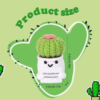 İyi bir fiyat. Pozitif Kaktüs Crochet Süper Yumuşak Plüş Teşvik Kartof Karton Bitki Pot Komik Yaşam Crochet Bebek Stres Kurtarma Hediye Dekorasyonu çevrimiçi