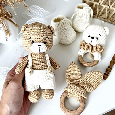 İyi bir fiyat. Yeni Amigurumi Çocuk Şükran Günü Hediye Seti Süper Yumuşak Plüş PP Pamuk Doldurulmuş Dikiş Tatlı Ayı Yünü Malzemesi çevrimiçi