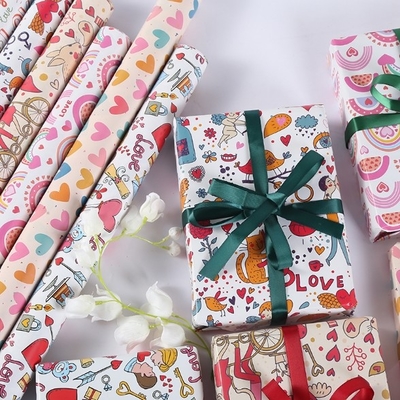 İyi bir fiyat. 30sqft Hediye Paketi Kağıt Rulo Mürekkep Püskürtmeli Baskı 60gsm OEM / ODM Mevcut çevrimiçi