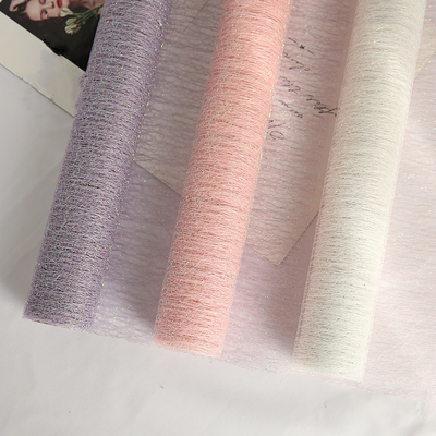İyi bir fiyat. Polyester 50cmx5yards Çiçekçi Ambalaj Kağıdı Gökkuşağı Örgü Rulo Hava Koşullarına Dayanıklı çevrimiçi