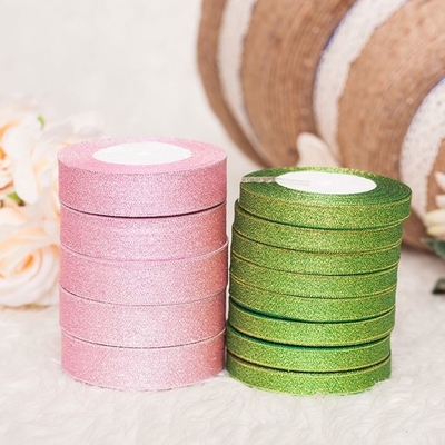 İyi bir fiyat. Metalik Hediye Paketleme Şeridi Polyester Glitter Hediye paketleme için 6mm Çift Taraflı Şerit çevrimiçi