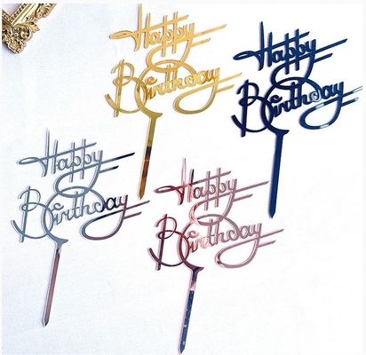 İyi bir fiyat. Yaratıcı Akrilik Dikey Mutlu Doğum Günü Pastası Topper Mutlu Yıllar Cupcake Toppers çevrimiçi